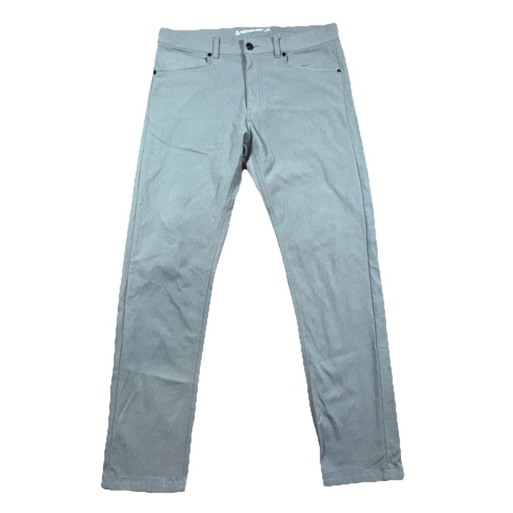 Western Rise At Pants Mens Size Fit 34x31 Performance 5 Pockets Gray